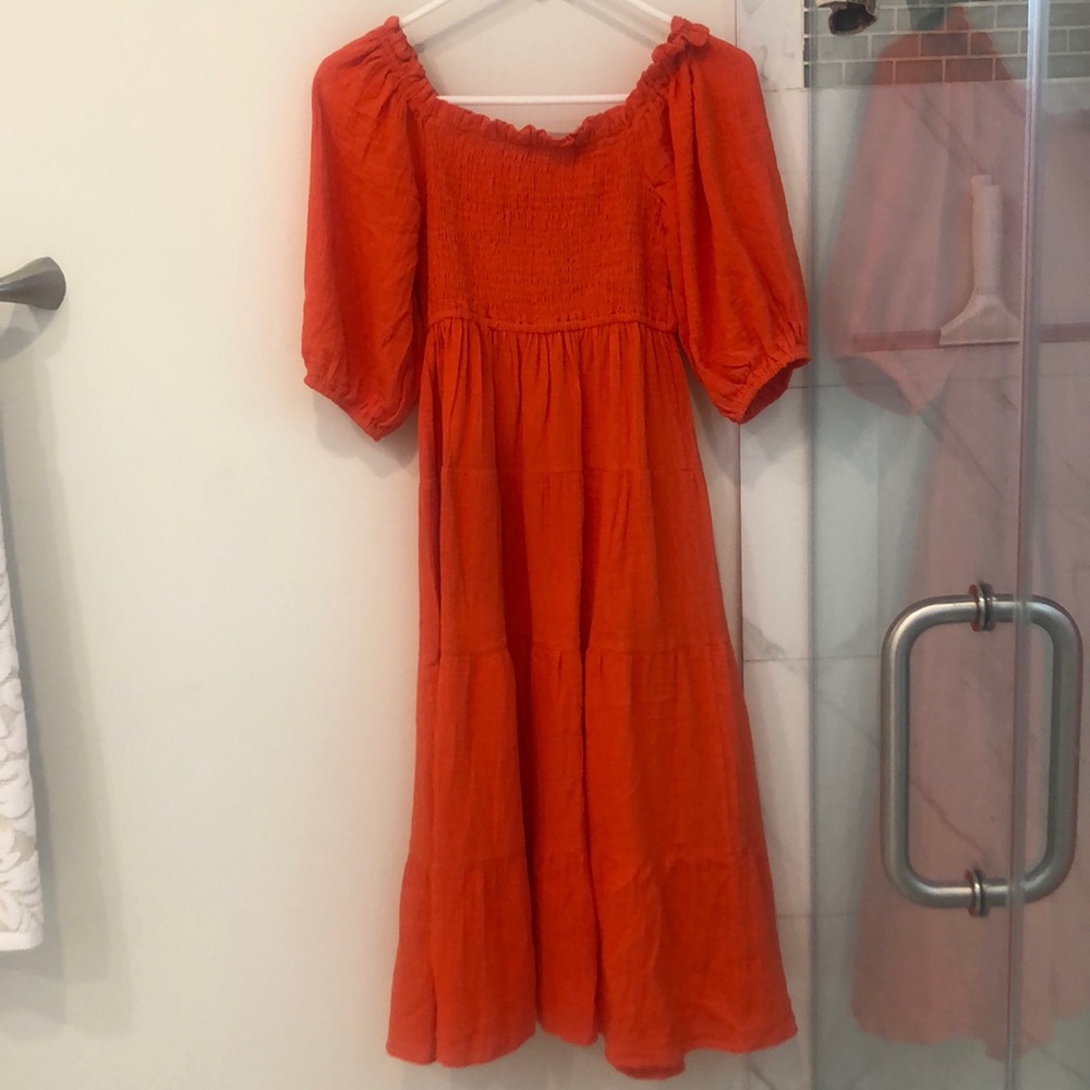 Orange Midi Dress